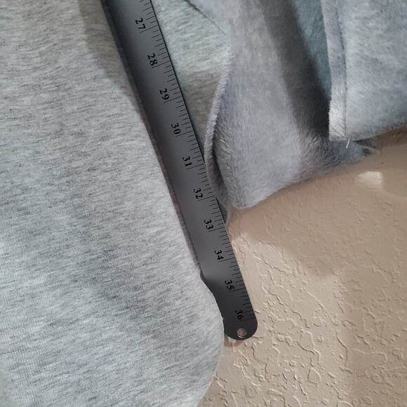 Anama Cardigan Women Small Gray Faux Fur Lined Waterfall Open Cottage Minimalist - Picture 9 of 11